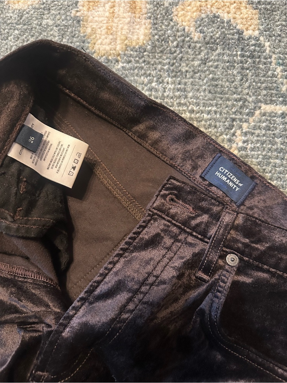 Citizens Of Humanity Velvet Pants in Chocolate Brown